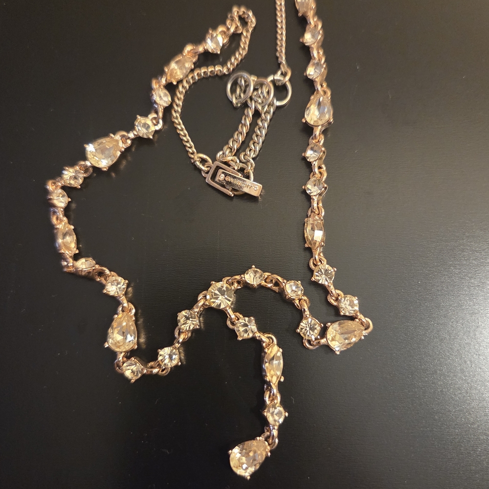Givenchy Crystal Teardrop Rose Gold Necklace - Elegant Women Accessories